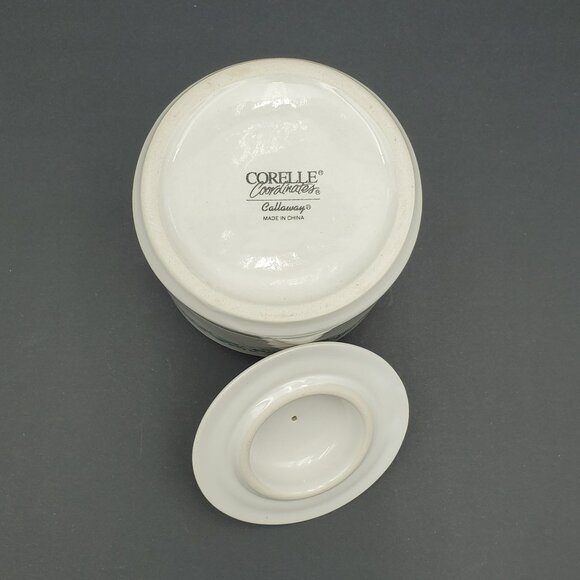 Corelle Callaway Small Canister Corning Callaway Green Ivy Leaves Lidded Jar - Picture 3 of 6
